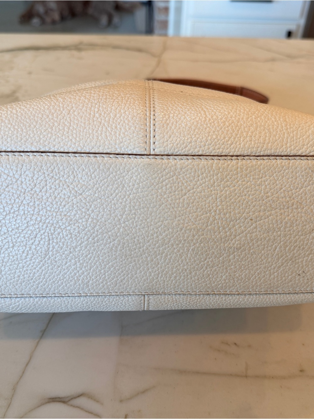 Coach Penelope F14683 Pebbled Cream  Leather Shoulder Tote 👜 - Picture 6 of 16